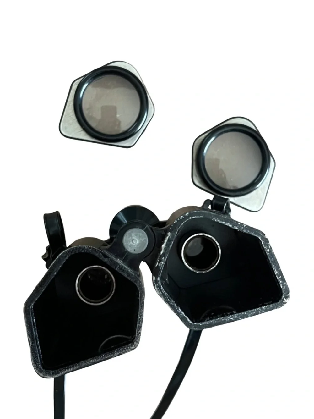 Vintage mid century wide angle binoculars with case black deco style no scratch